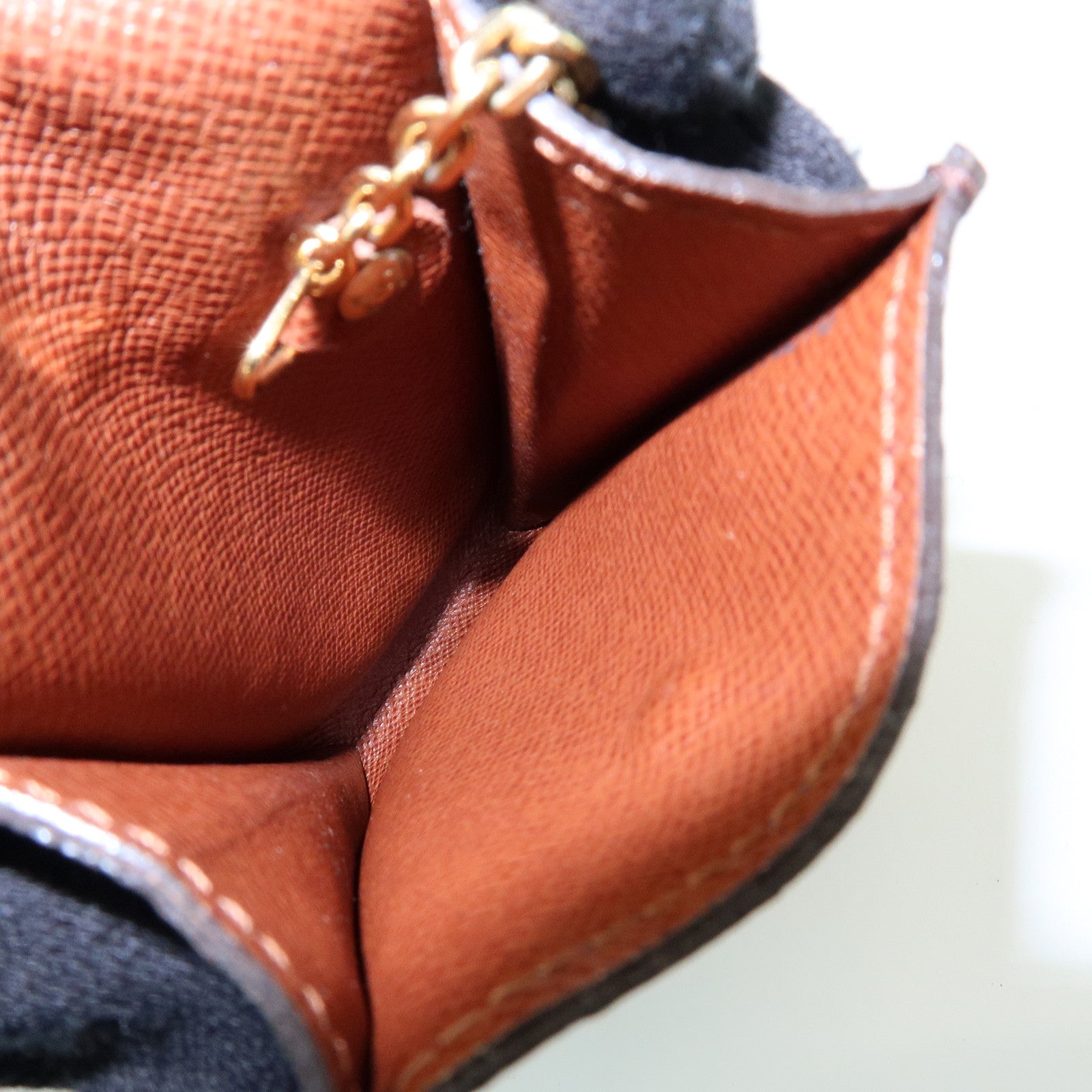 Louis Vuitton Monogram Canvas Porte Cles Badge Key Case Brown