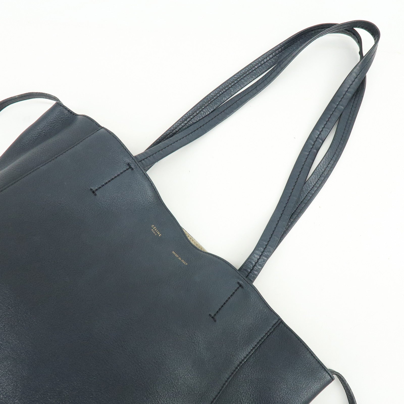 CELINE Cabas Phantom Leather Shoulder Bag Tote Bag Black