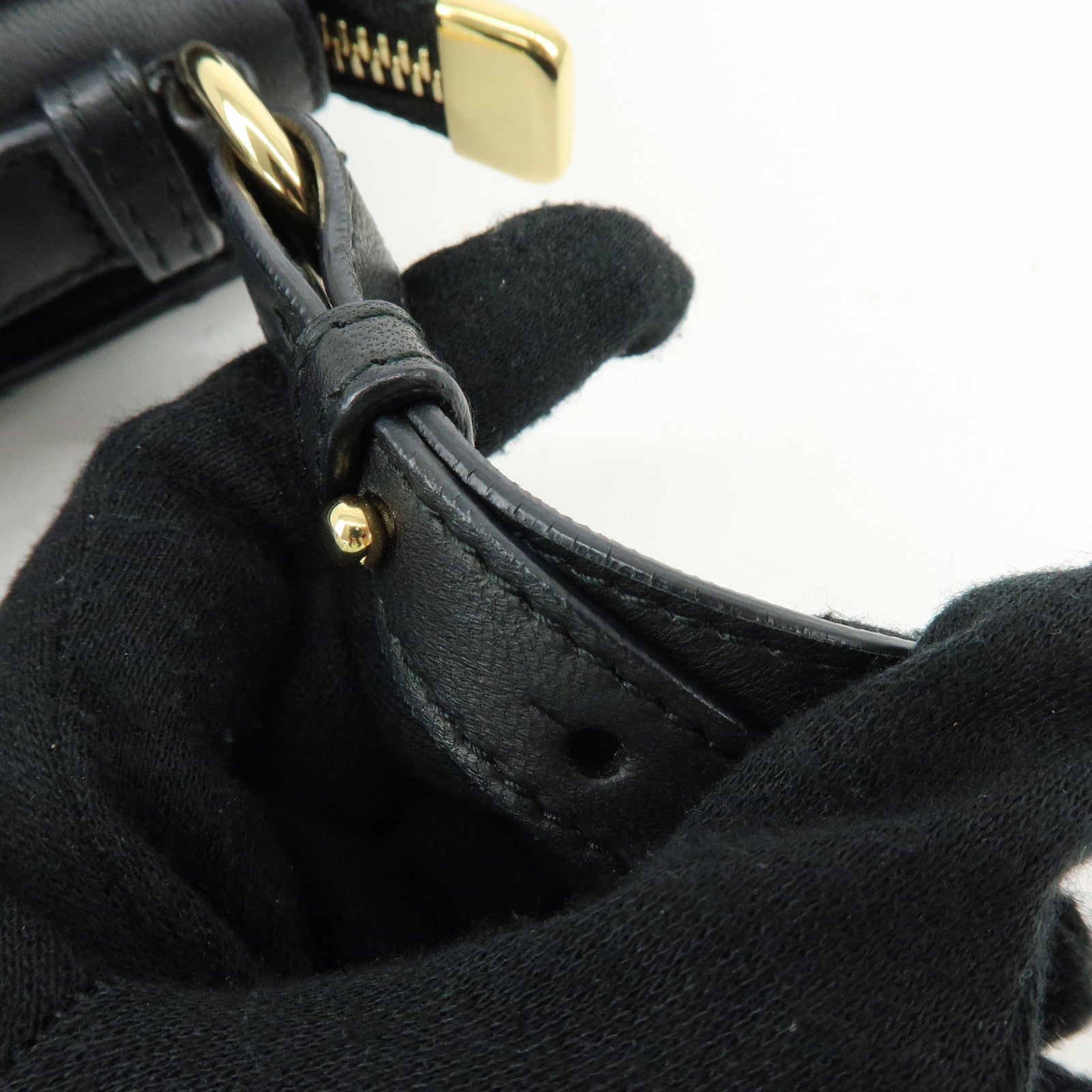 Ferragamo Vara Ribbon Leather 2Way Bag Hand Bag Shoulder Bag Black