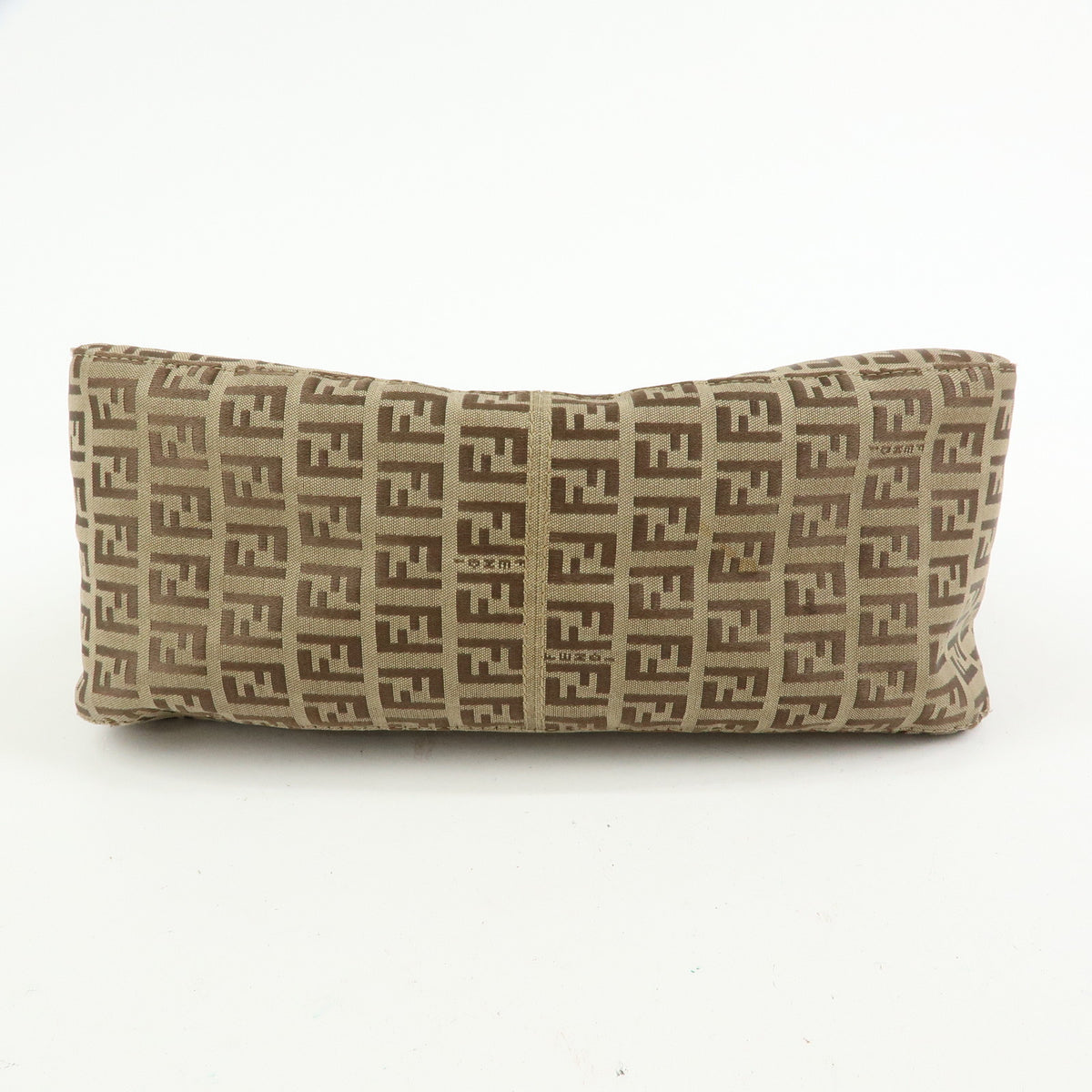 FENDI Mamma Baguette Zucchino Canvas Leather Shoulder Bag 8BR001
