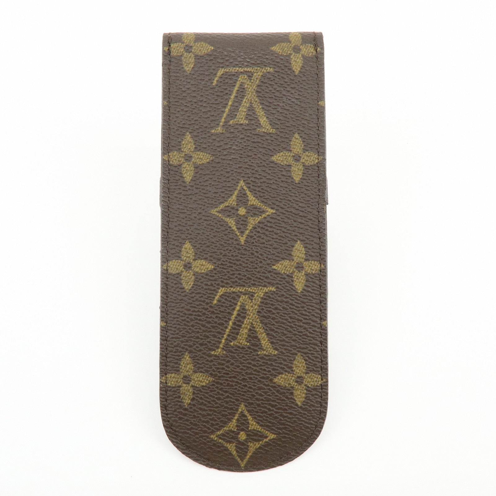 Louis Vuitton Monogram Etui Stylo Canvas Pen Case Brown