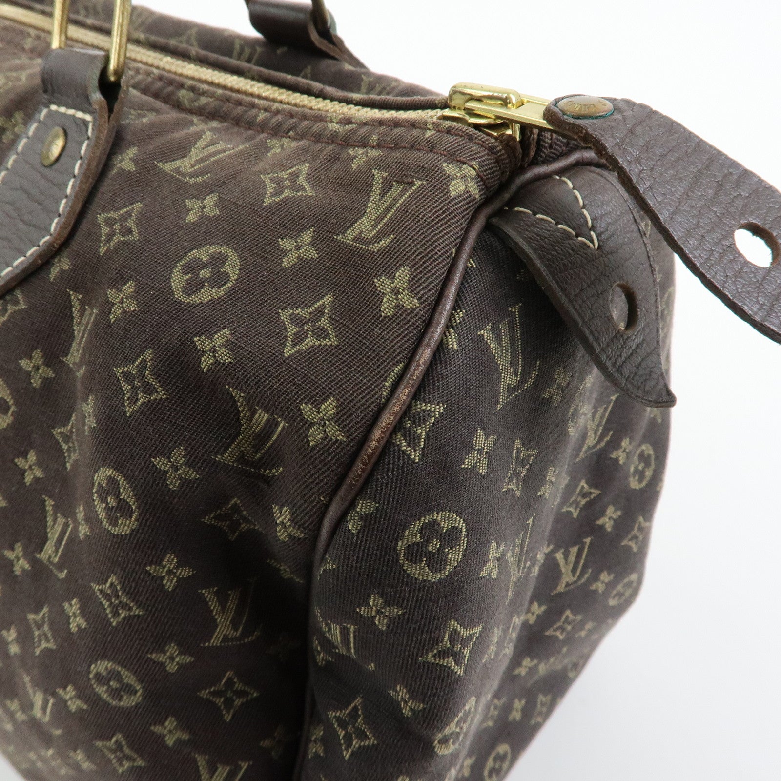 Louis Vuitton Monogram Mini Lin Speedy 30 Boston Hand Bag Ebene M95224