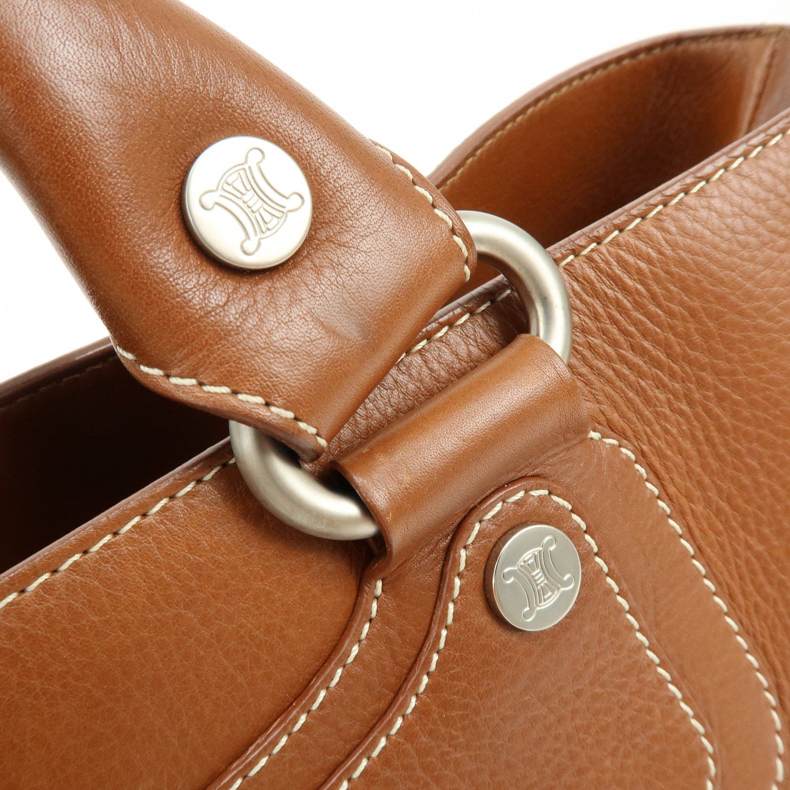 CELINE Boogie Bag Leather Hand Bag Tote Bag Brown