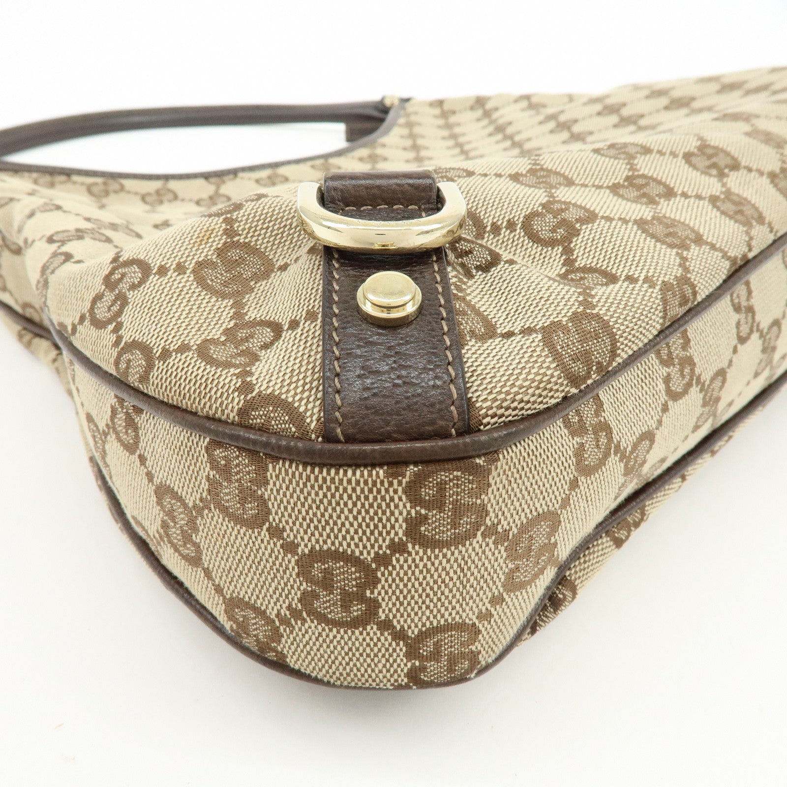 GUCCI Abbey GG Canvas Leather Shoulder Bag Hand Bag Beige Brown 130737