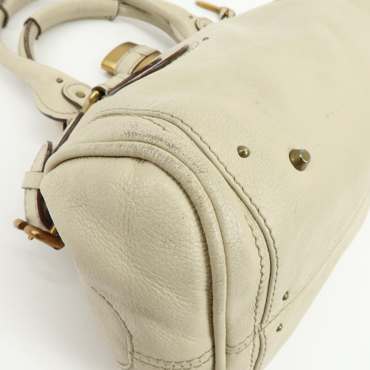Chloe Paddington Leather Shoulder Bag Hand Bag Ivory