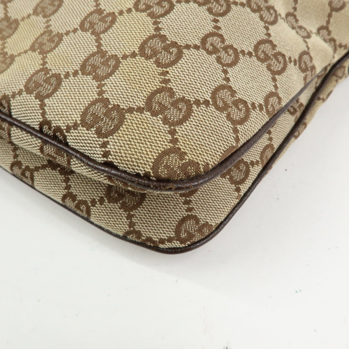 GUCCI Sherry GG Canvas Leather Shoulder Bag Hand Bag Brown 145812