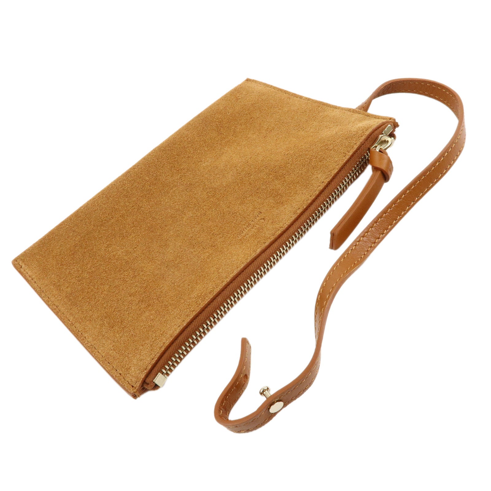 Chloe Logo Mate Leather Shoulder Bag Hand Bag Brown