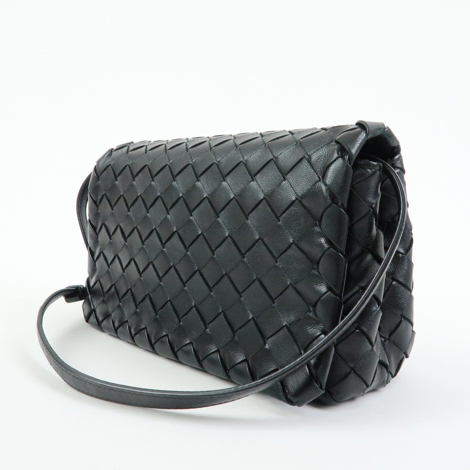 BOTTEGA VENETA Intrecciato Nappa Leather Shoulder Bag Black 600519