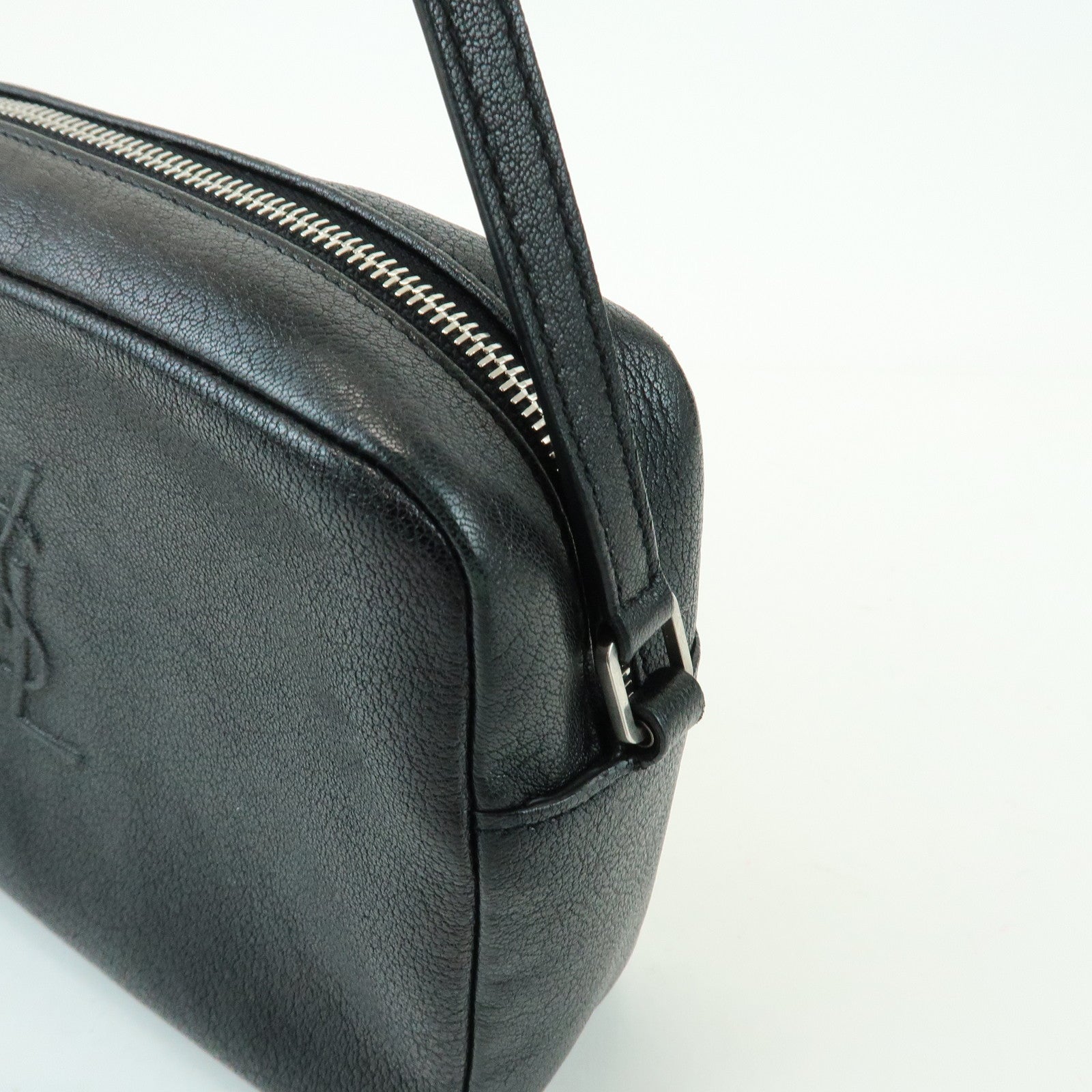SAINT LAURENT PARIS Lou Cassandra Leather Shoulder Bag Tassel Black