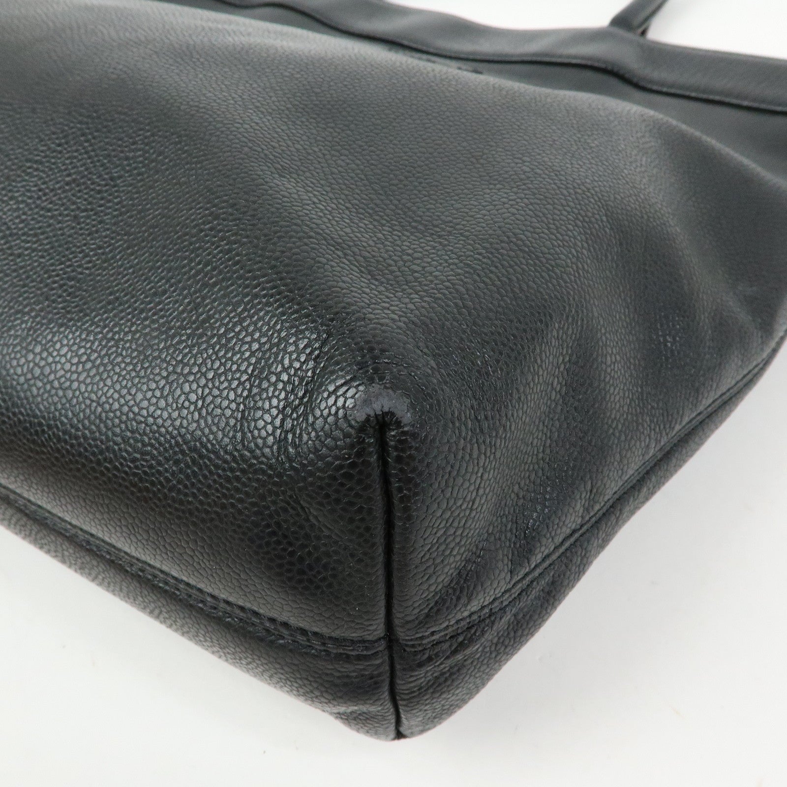CHANEL COCO Mark Caviarskin Tote Bag Shoulder Bag Black