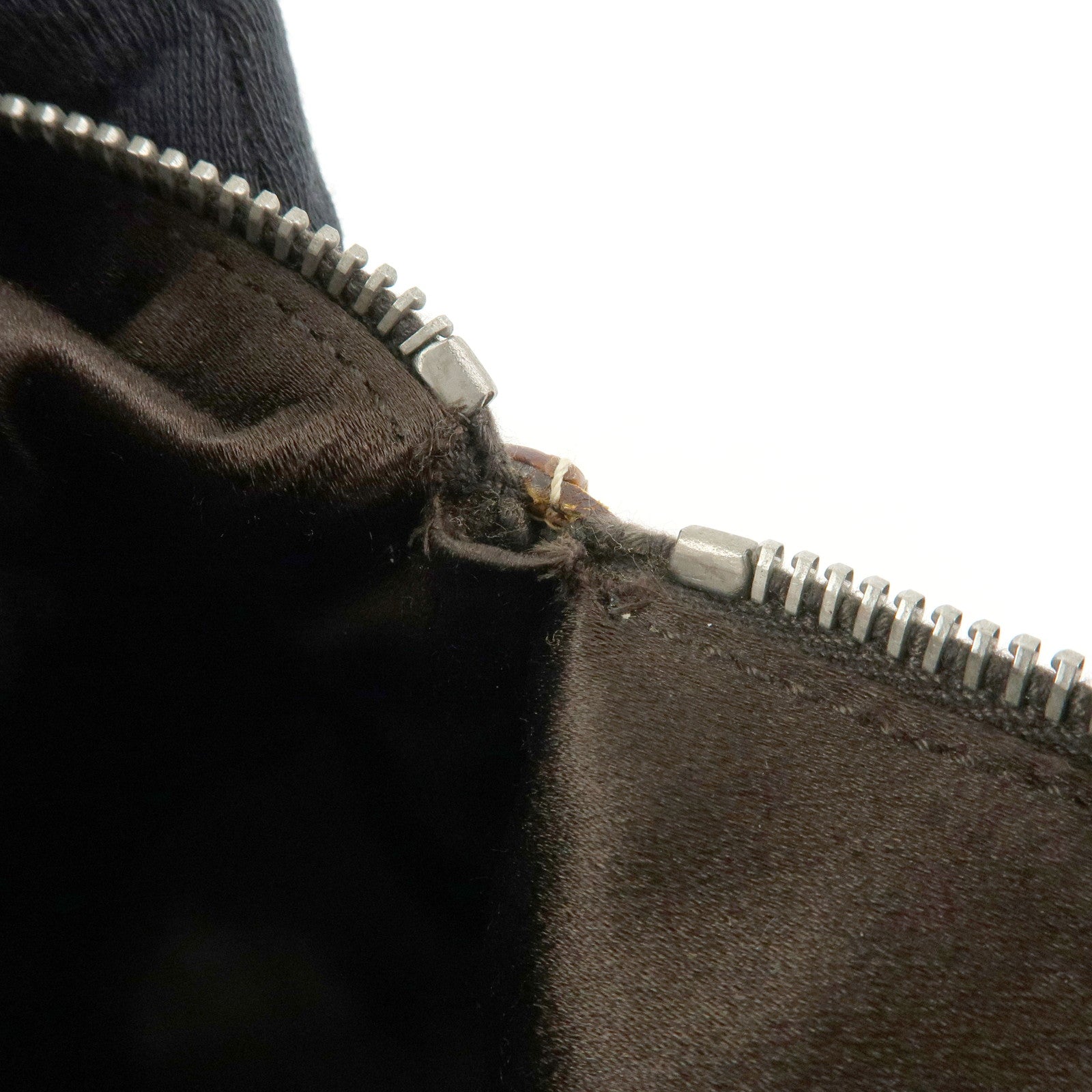 PRADA Triangle Logo Canvas Leather Boston Bag Brown Yellow B10813