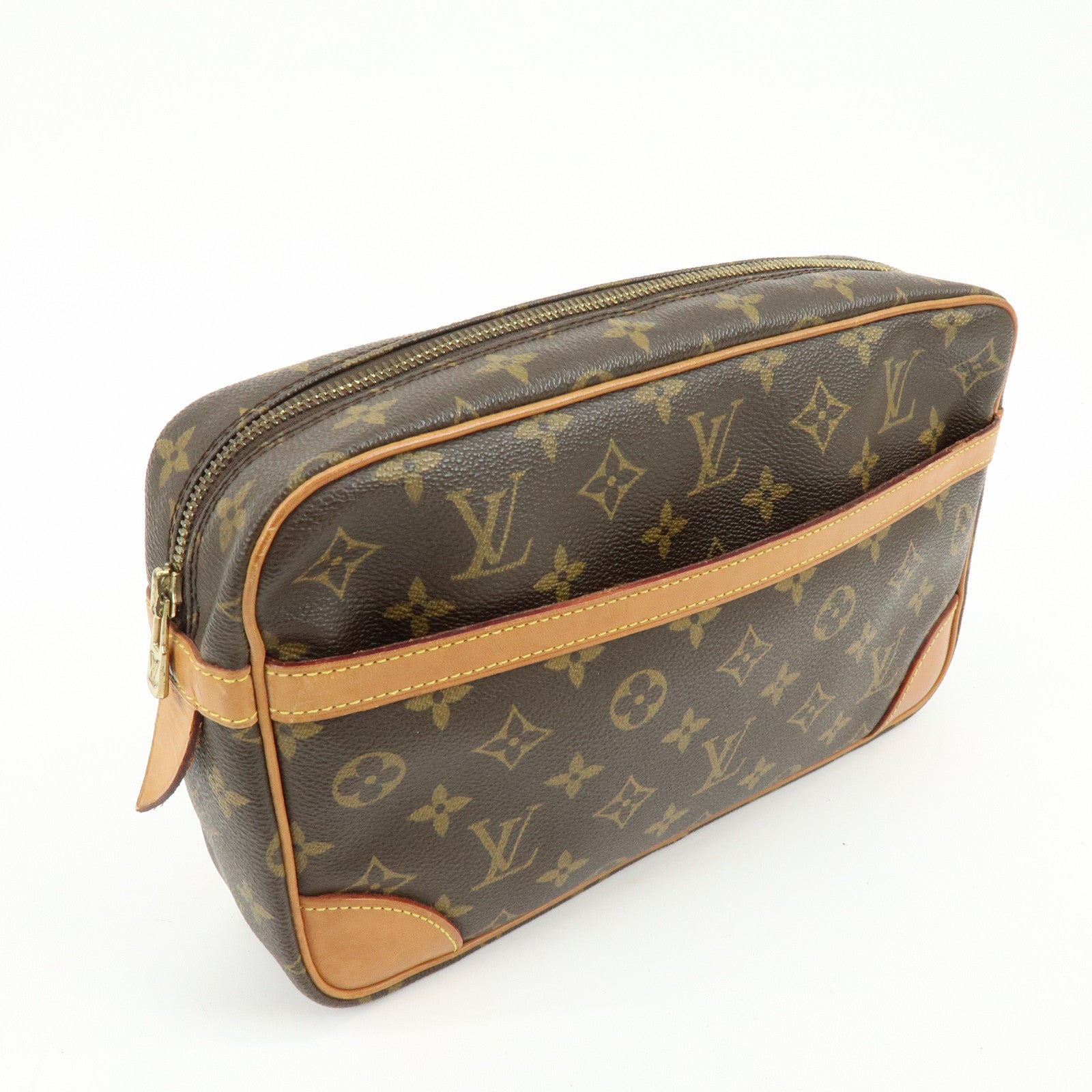 Louis Vuitton Monogram Compiegne 28 Pouch Clutch Bag Brown M51845