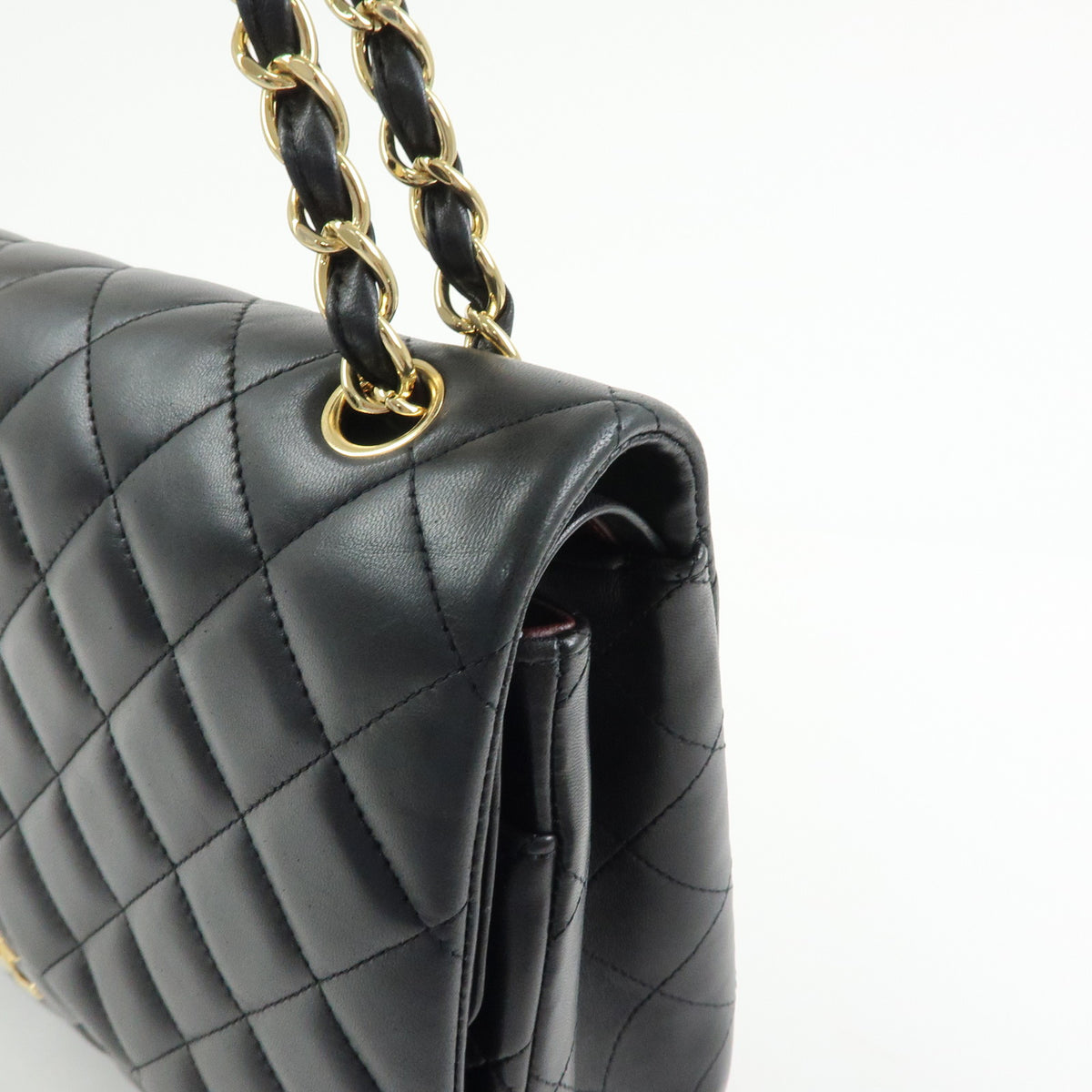 CHANEL Jumbo Matelasse 34 Lamb Skin Chain Shoulder Bag Black A01094