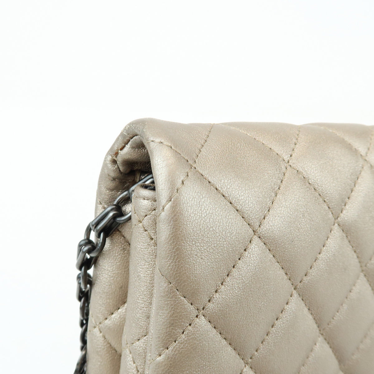 CHANEL Matelasse COCO Mark Leather Chain Shoulder Bag Bronze