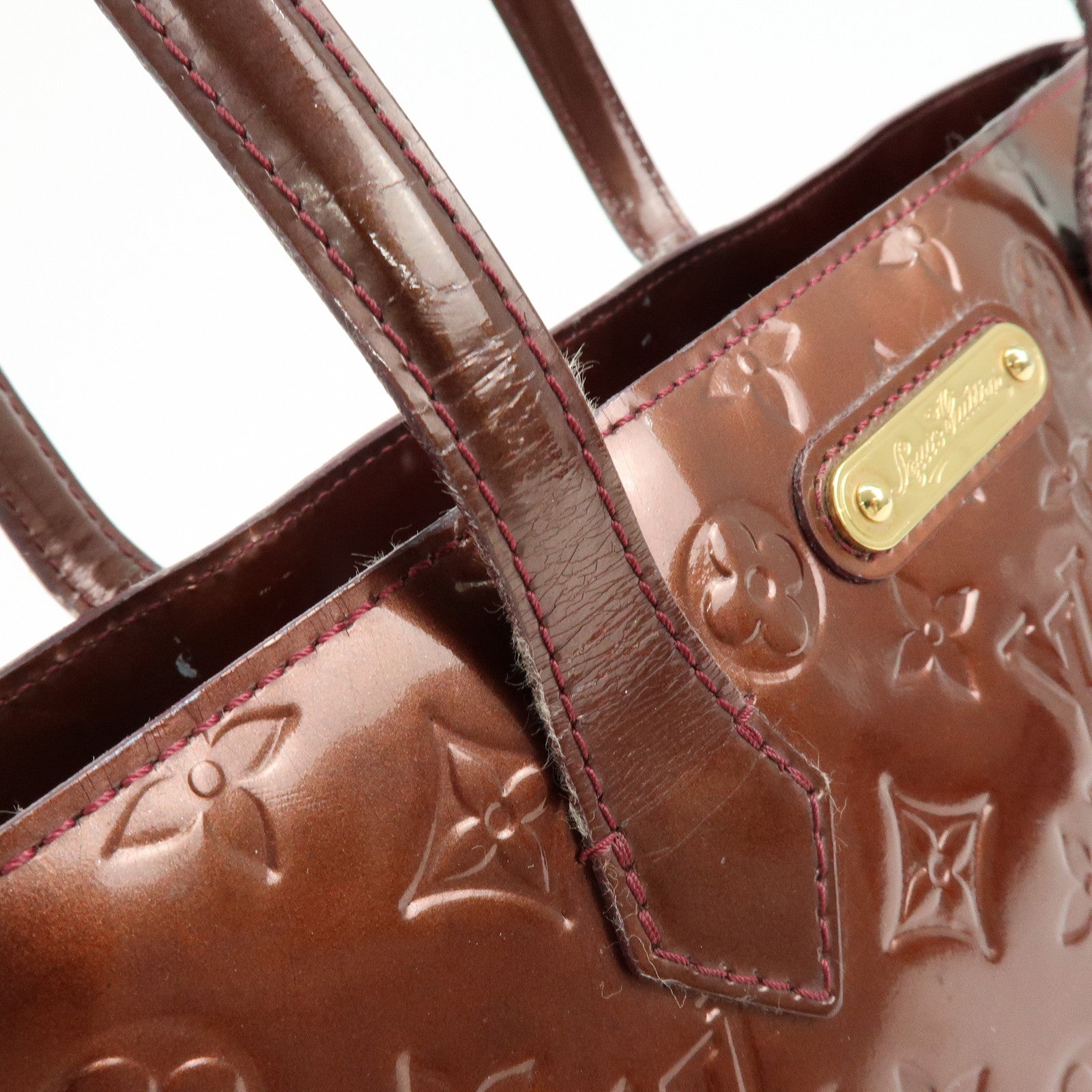 Louis Vuitton Monogram Vernis Wilshire MM Tote Bag Hand Bag M91646