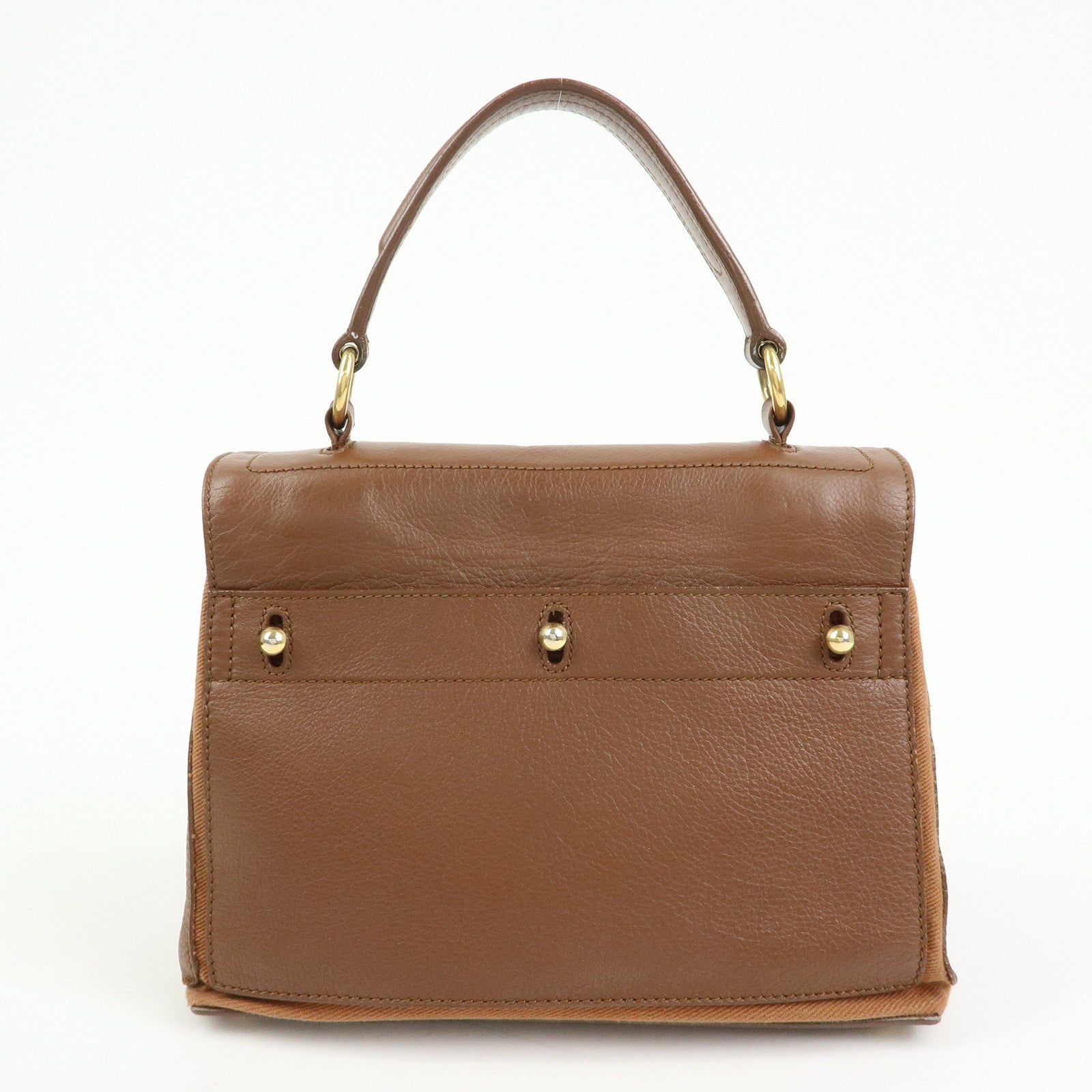 SAINT LAURENT PARIS Muse Two Leather Hand Bag Brown 289278