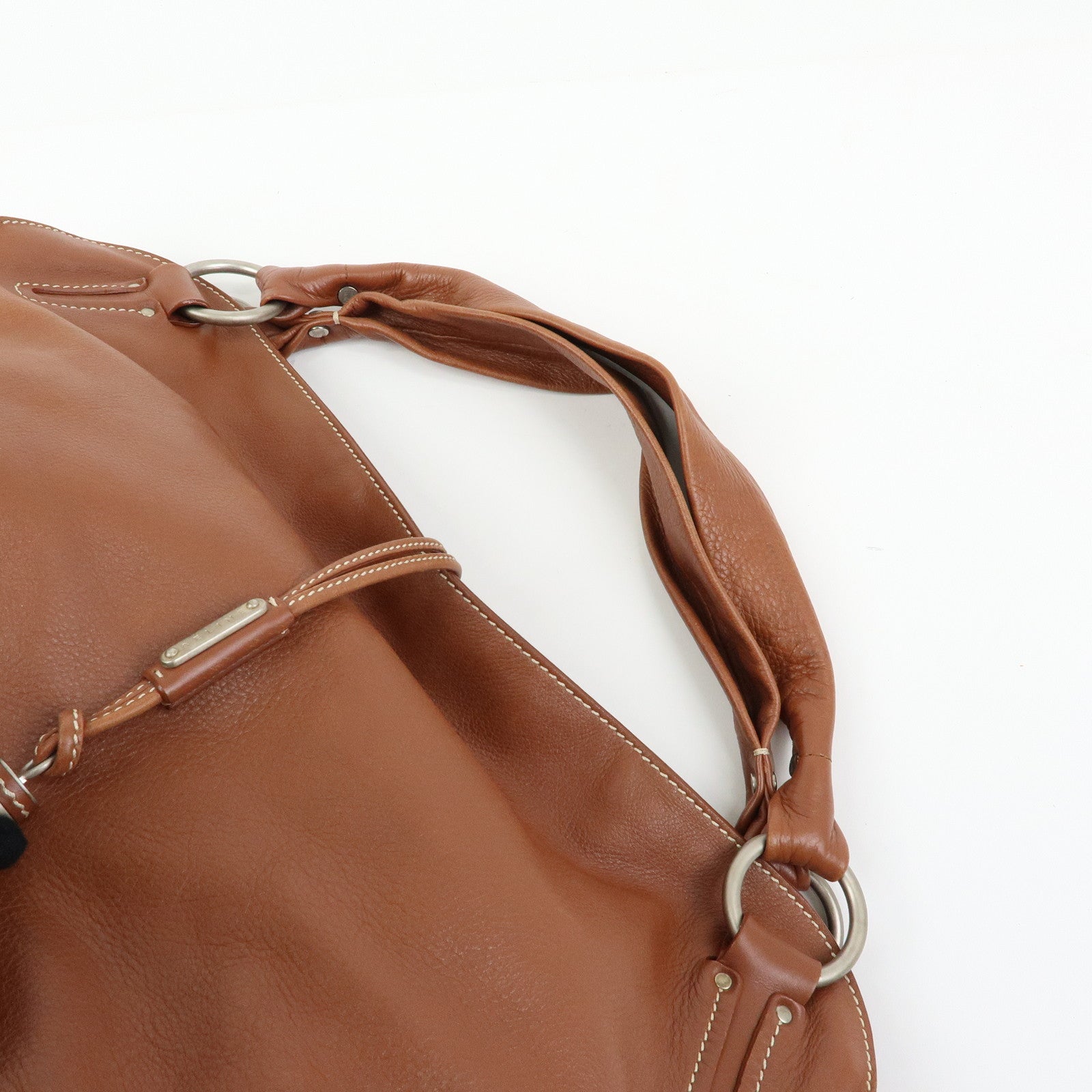 CELINE Bittersweet Leather Shoulder Bag Hand Bag Brown