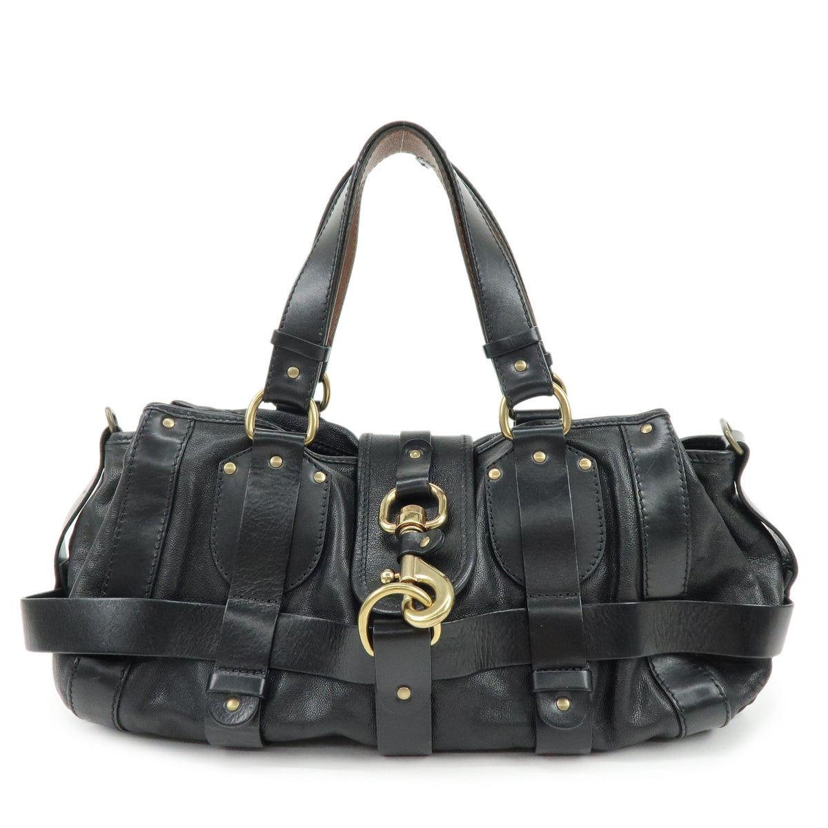 Chloe Kerala Leather Shoulder Bag Hand Bag Satchel Bag Black