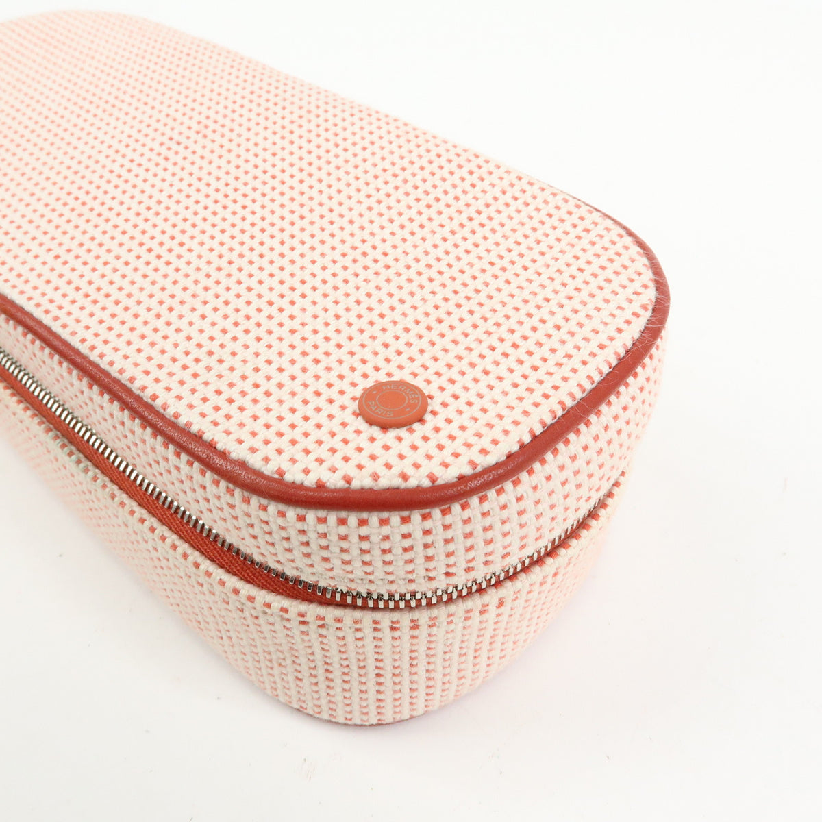 HERMES Toile H Escale Cosmetic Pouch Accesory Pouch Vermilion