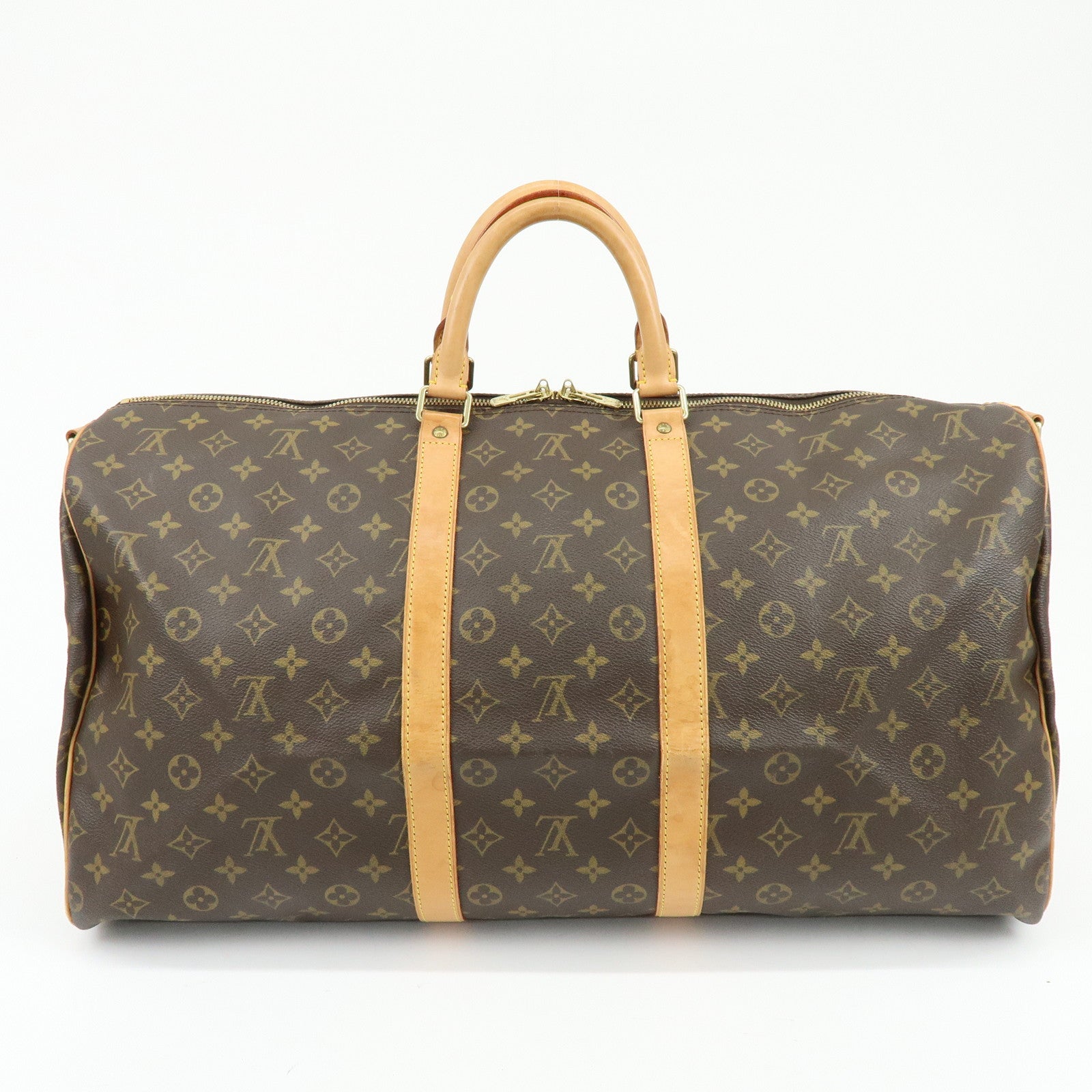 Louis Vuitton Monogram Keep All Bandouliere 55 Boston Bag Brown M41414
