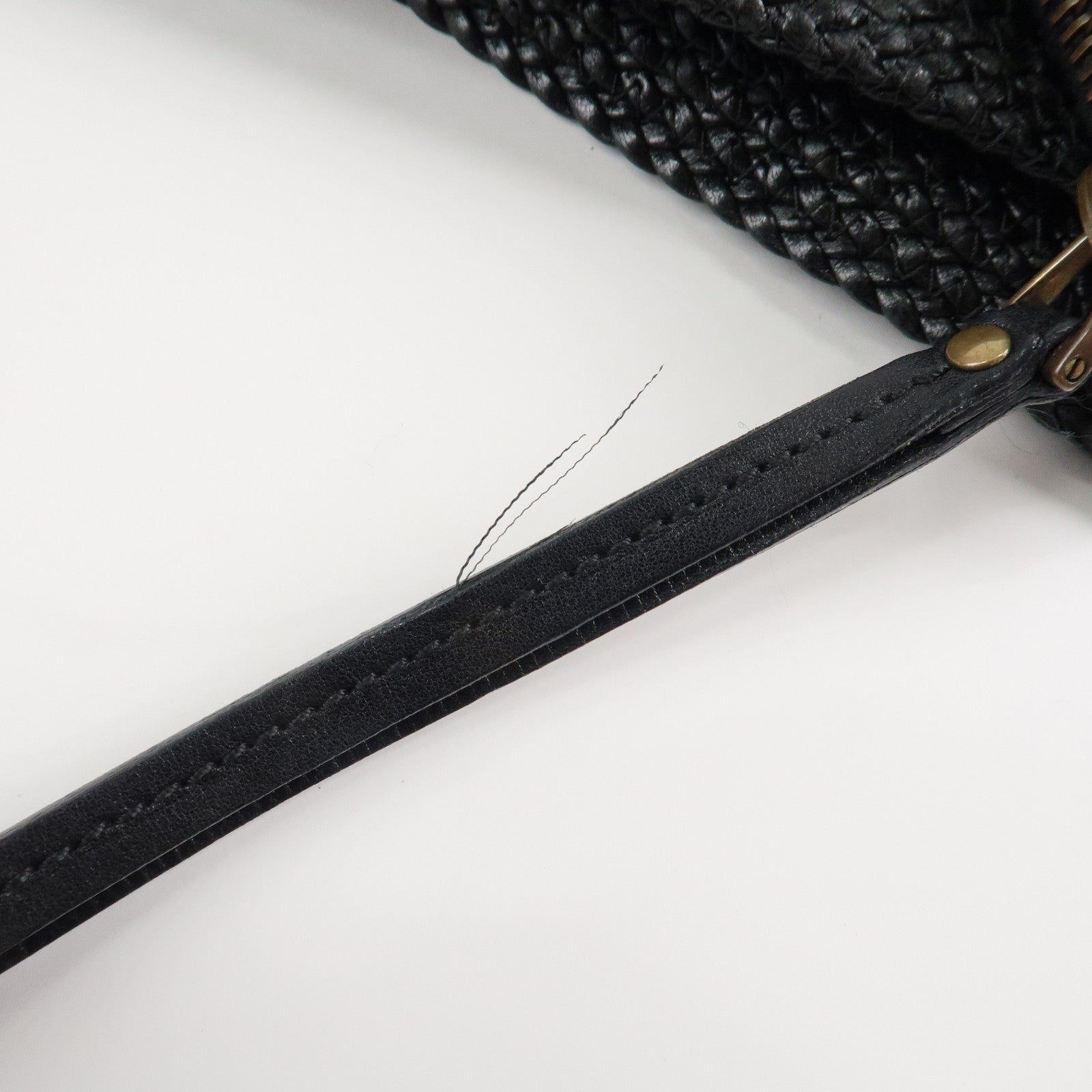 GUCCI Logo Leather Hobo Bag Shoulder Bag Hand Bag Black 204990 Used