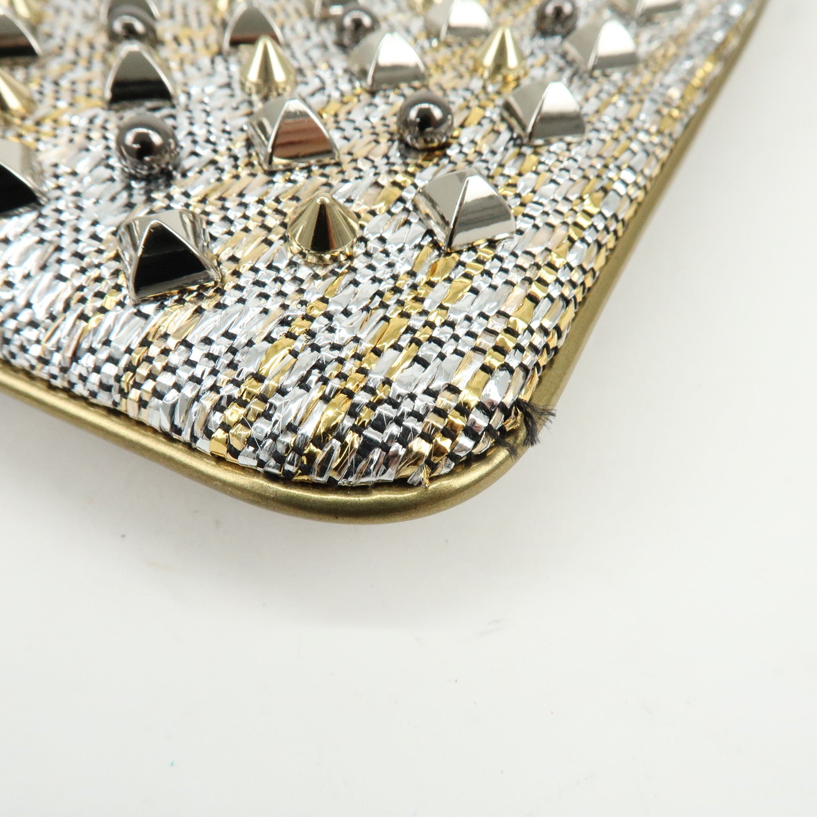 Christian Louboutin Glitter Patent Leather 2Way Bag Shoulder Bag Gold