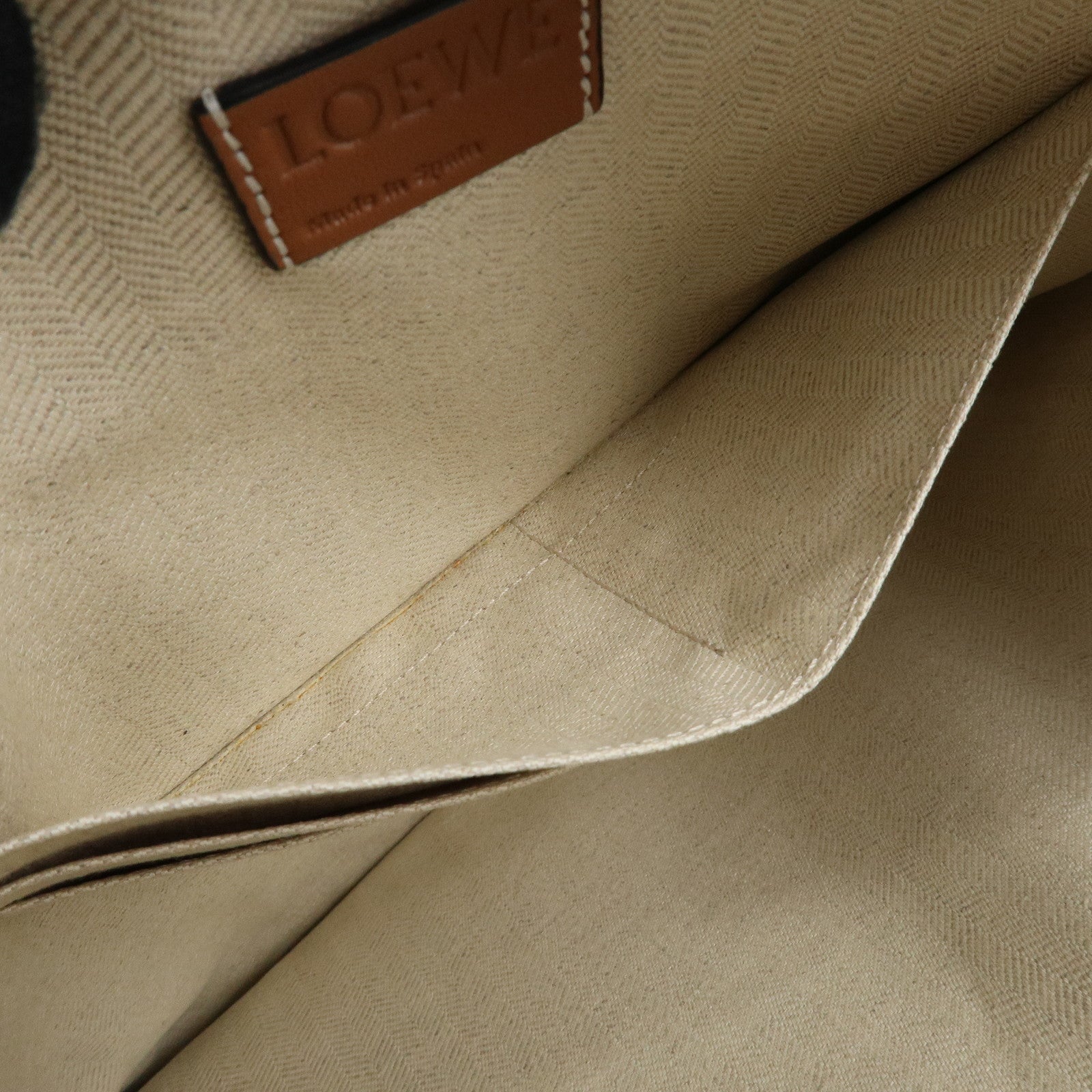 Loewe Anagram Puzzle Leather Suede Canvas Clutch Bag Blue Brown Beige