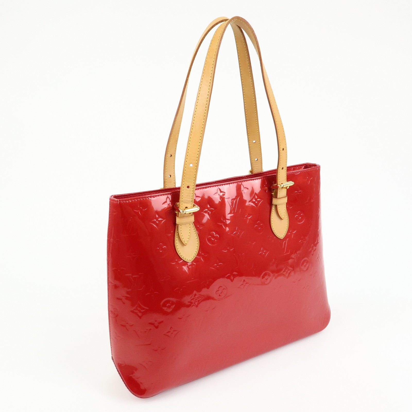 Louis Vuitton Monogram Vernis Brentwood Tote Bag Hand Bag Red M91989