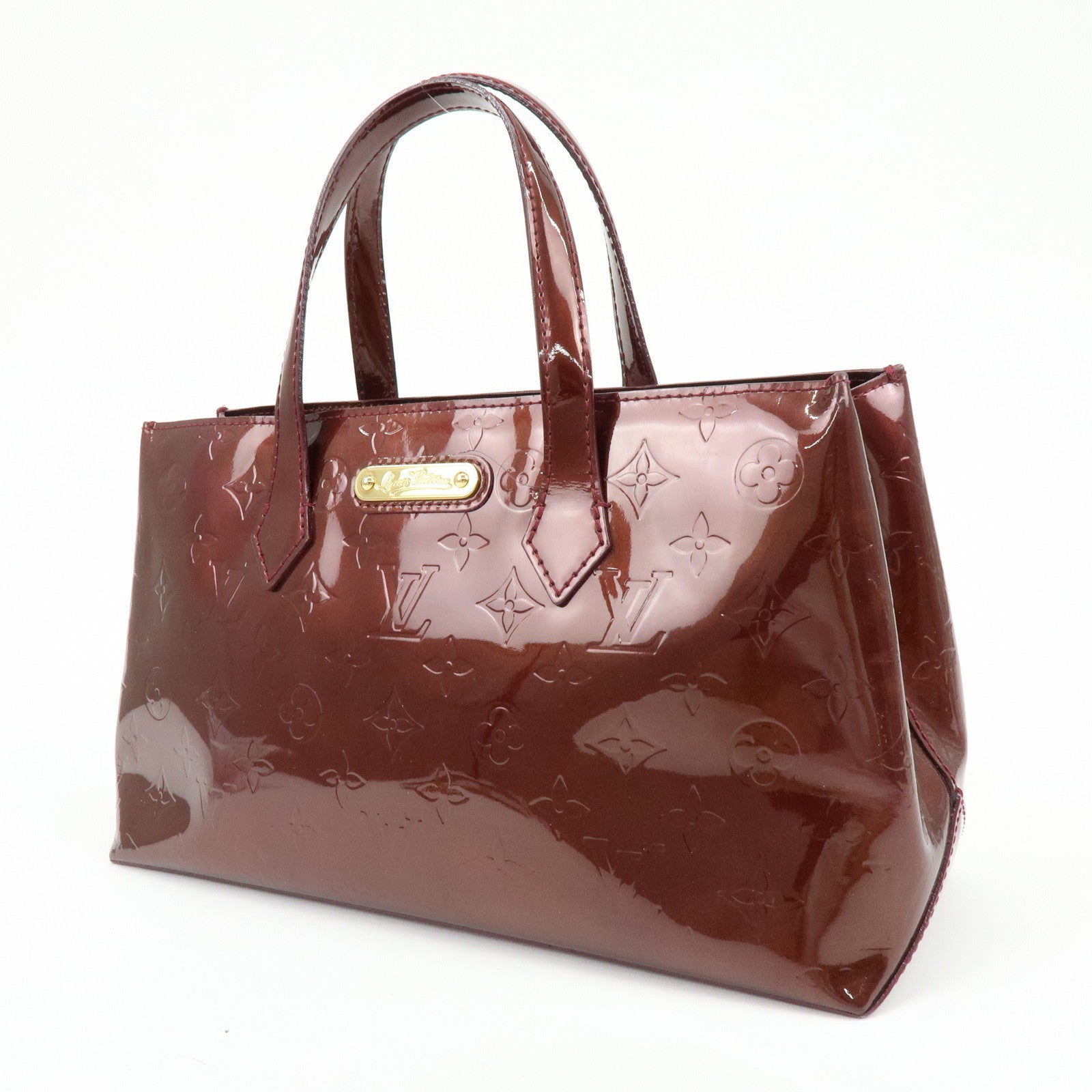 Louis Vuitton Monogram Vernis Wilshire PM Tote Bag Rouge M91644