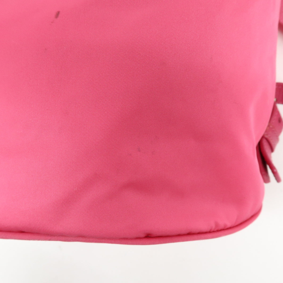 PRADA Triangle Log Nylon Leather Backpack Rucksack Pink BZ0032