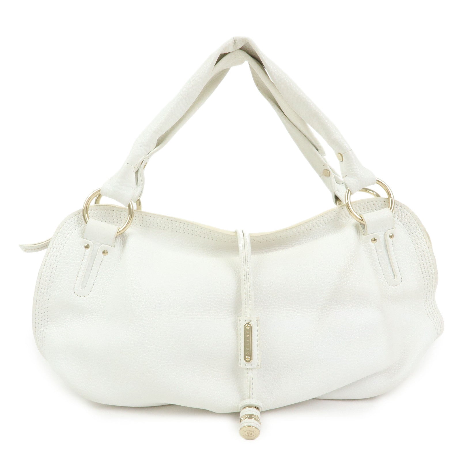 Celine Bittersweet Leather Shoulder Bag Hand Bag Hobo Bag White