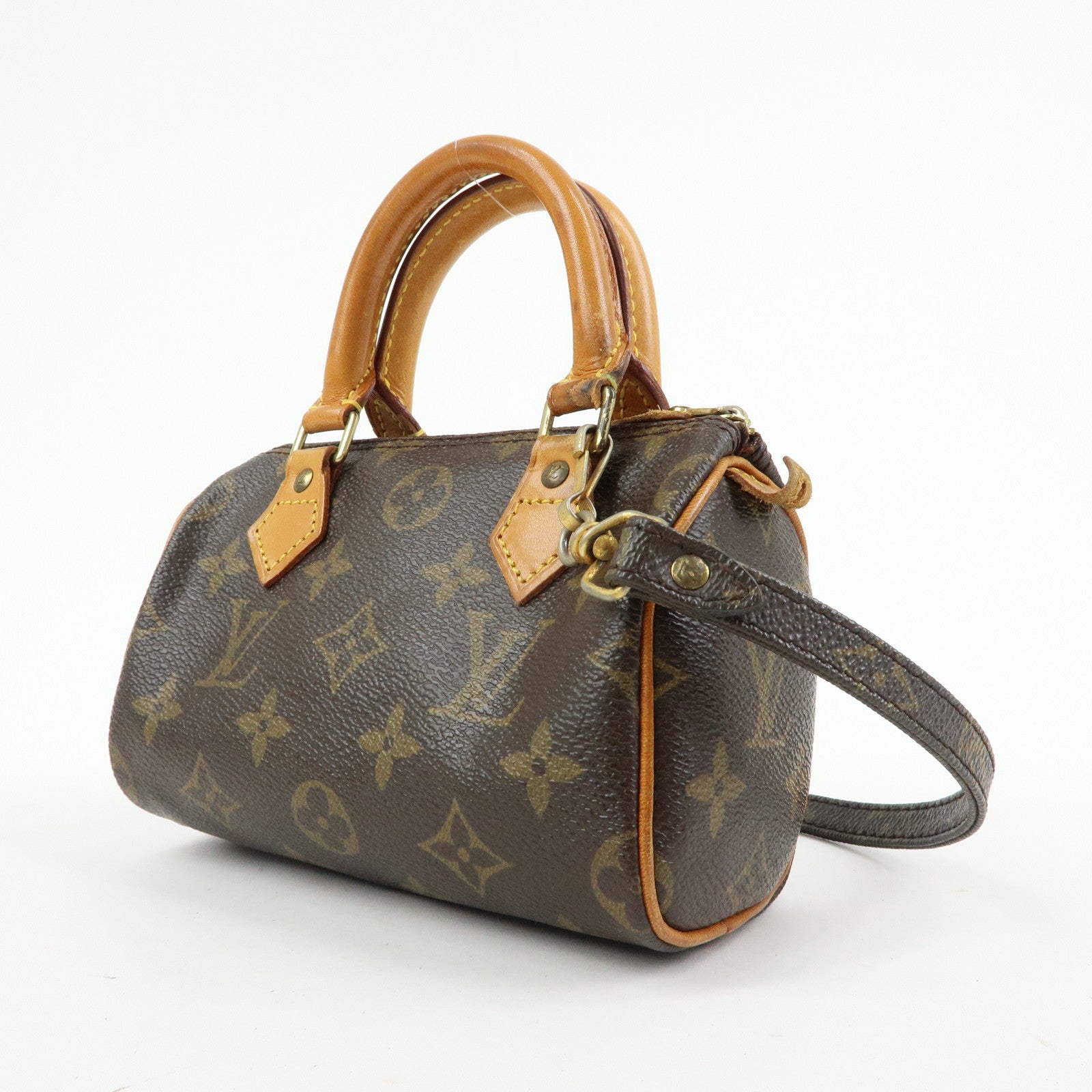 Louis Vuitton Monogram Mini Speedy Shoulder Hand Bag Brown M41534
