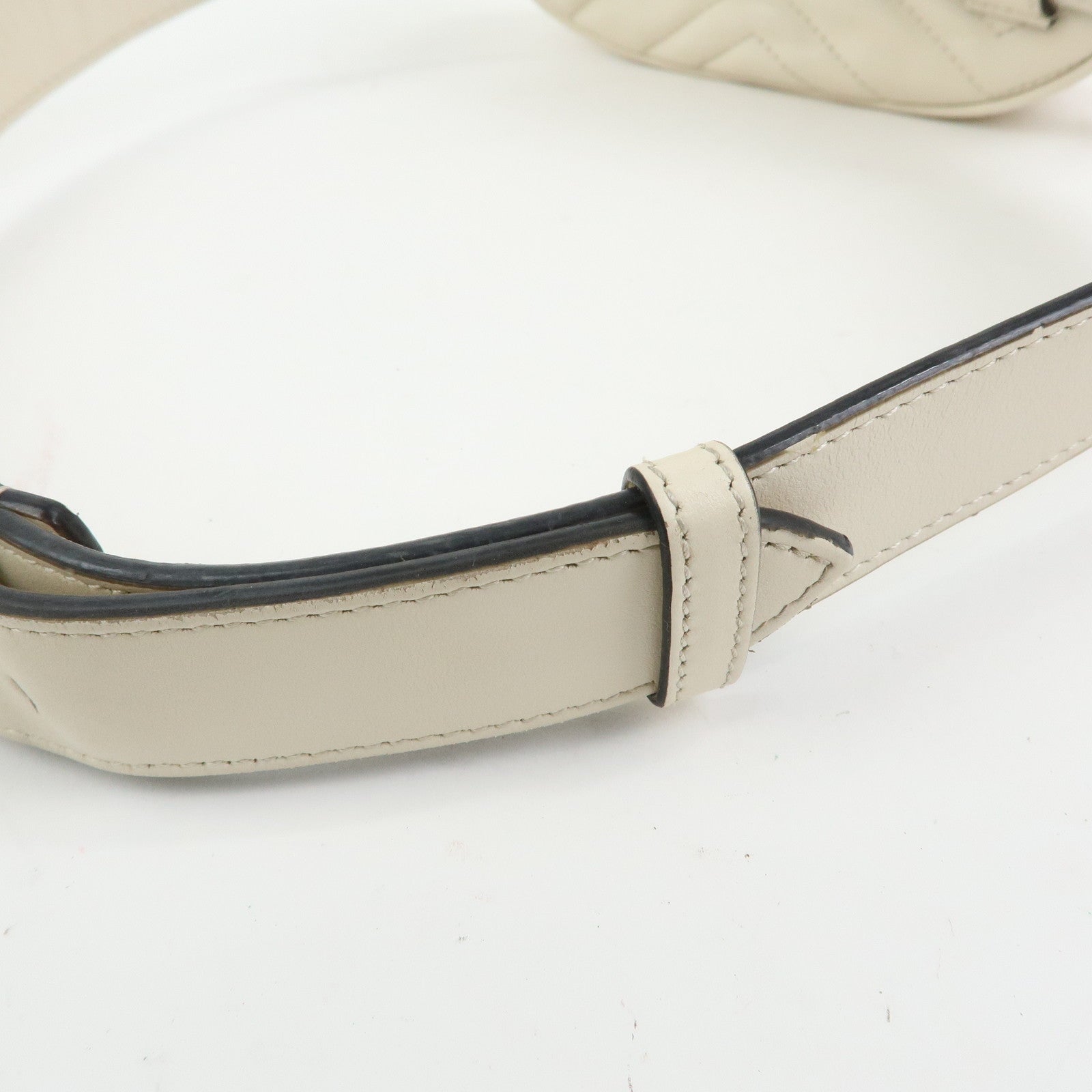 GUCCI GG Marmont Leather Waist Bag Lion Cicada Ivory 476434