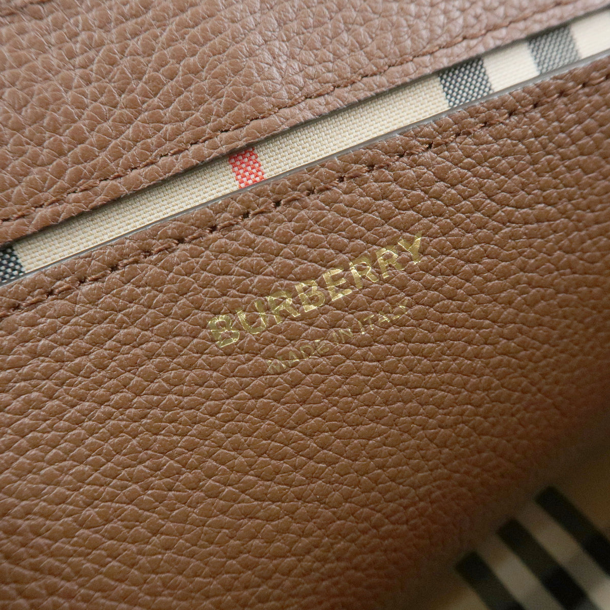 BURBERRY Nova Plaid Leather Canvas Shoulder Bag Crossbody Bag Brown