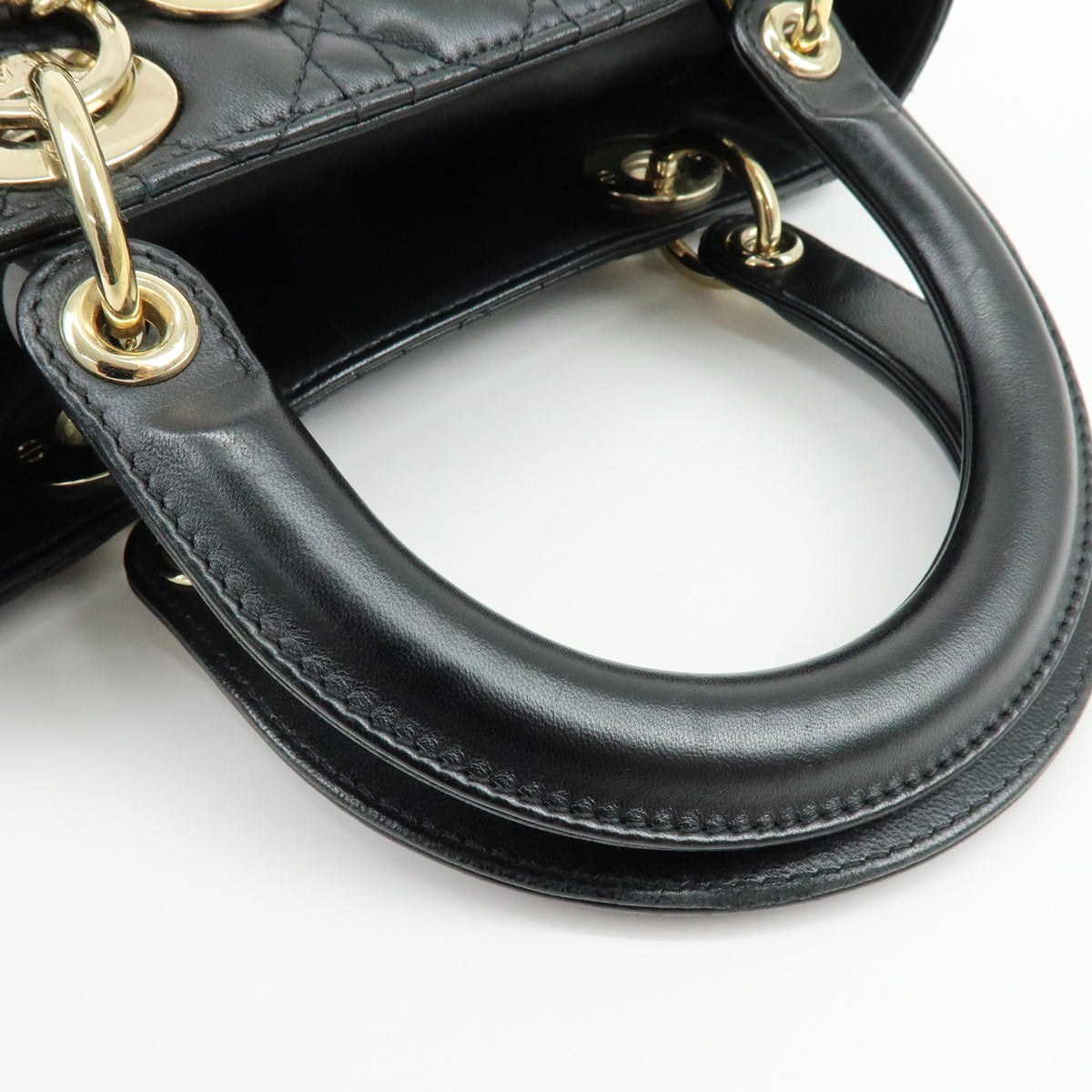 Christian Dior Lady Dior Cannage Lamb skin 2Way Hand Shoulder Bag Black