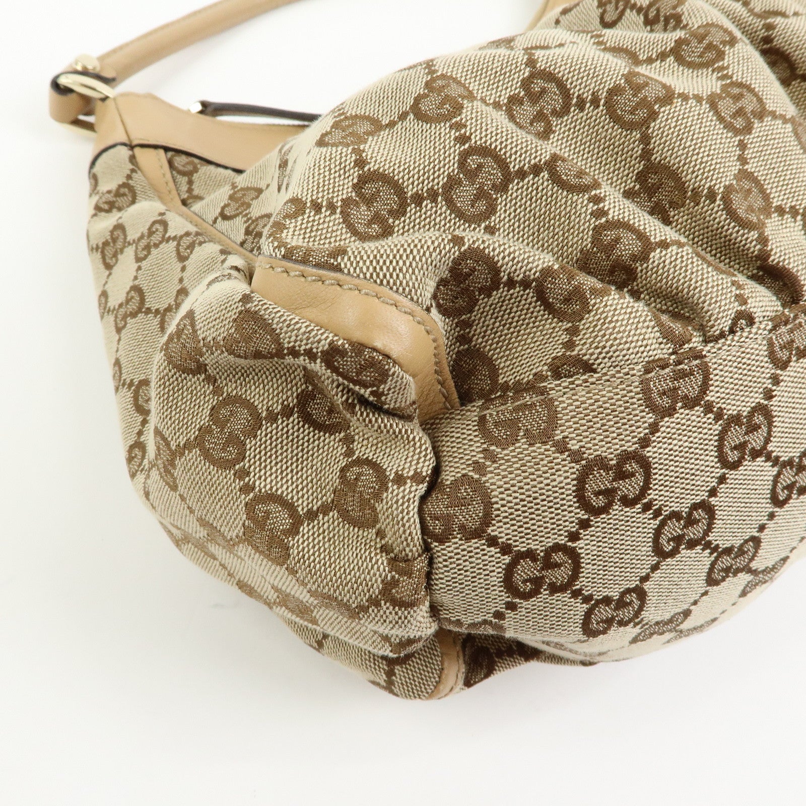 GUCCI Abbey GG Canvas Leather Shoulder Bag Hand Bag Beige 189833