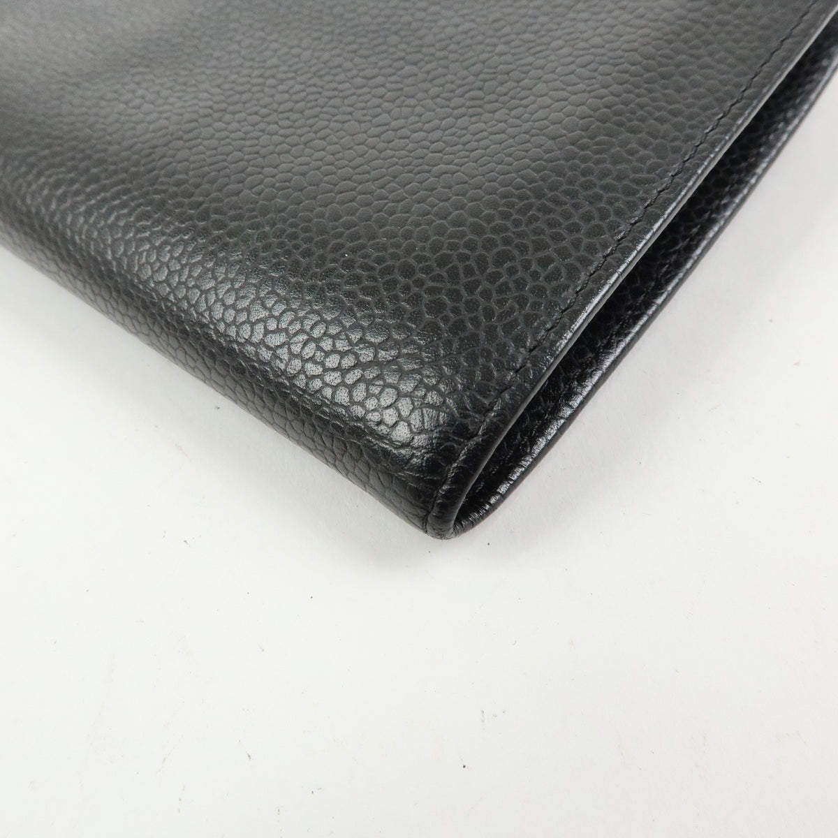 CHANEL COCO Mark Caviarskin Bi-fold Long Wallet Black A82281