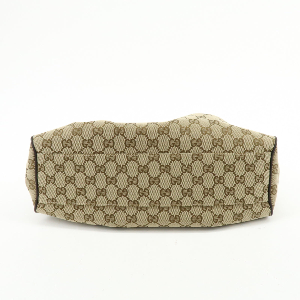 GUCCI GG Canvas Leather Hand Bag Shoulder Bag Toe Bag Brown 388919