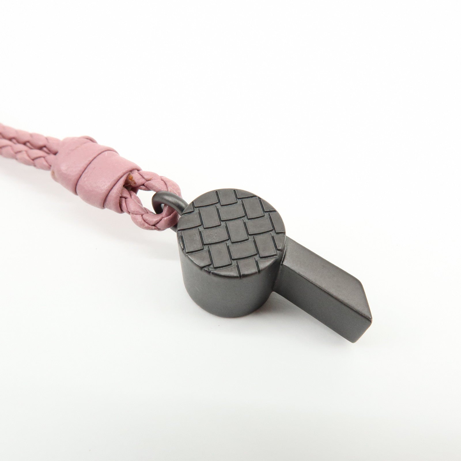 BOTTEGA VENETA Intrecciato Leather Bag Charm Whistle Motif Pink