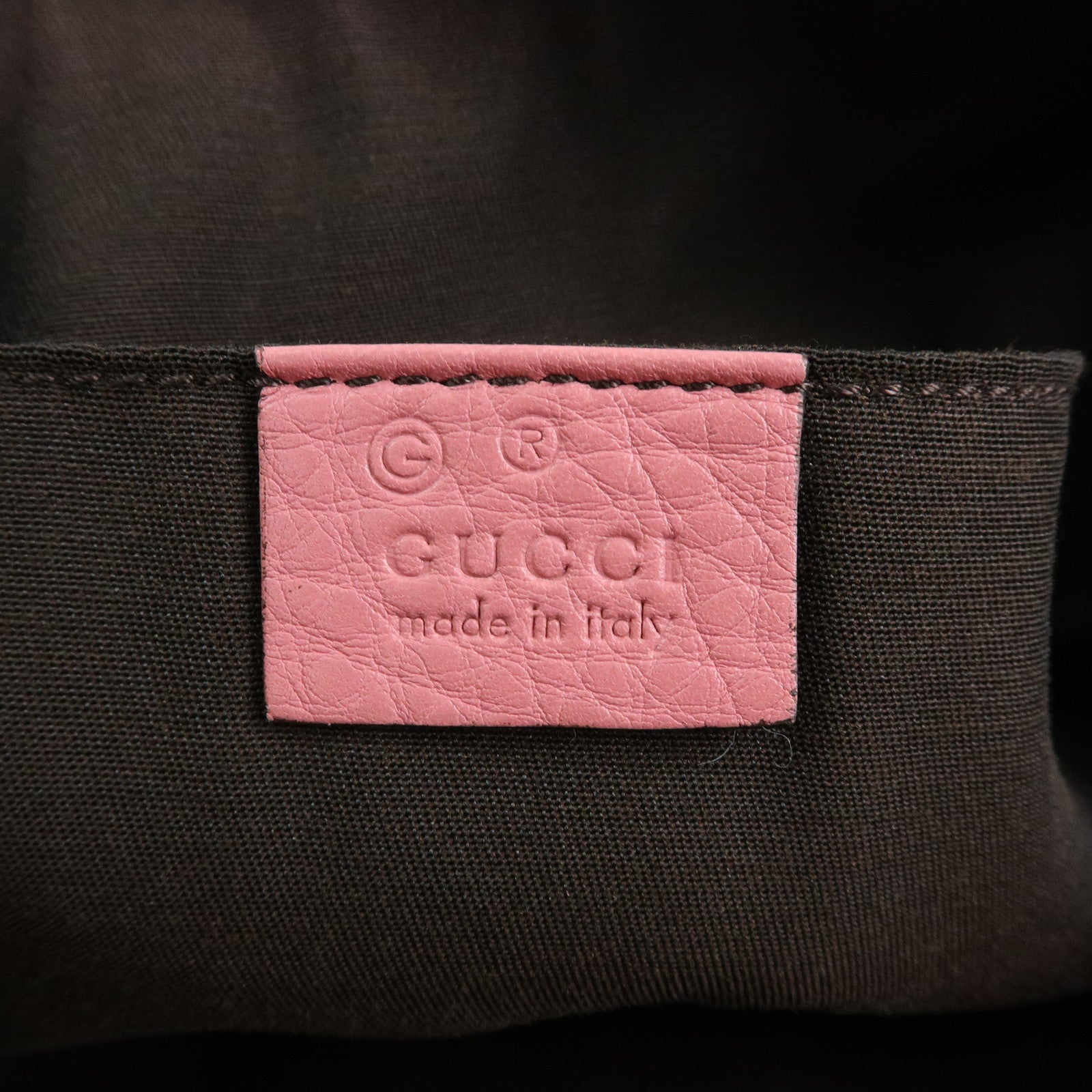 GUCCI Bamboo Leather Clutch Bag Pouch Tassel Charm Pink 376858