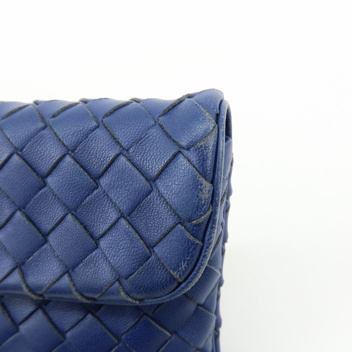 BOTTEGA VENETA Intrecciato Leather Shoulder Bag Crossbody Bag Blue
