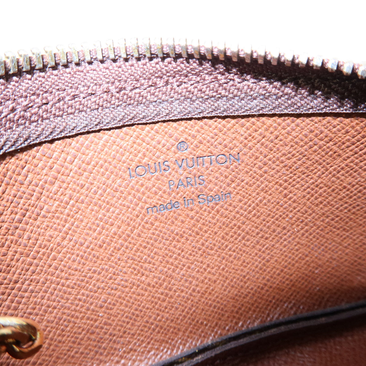 Louis Vuitton Monogram Pochette Cles Coin Case Key Case Brown M62650