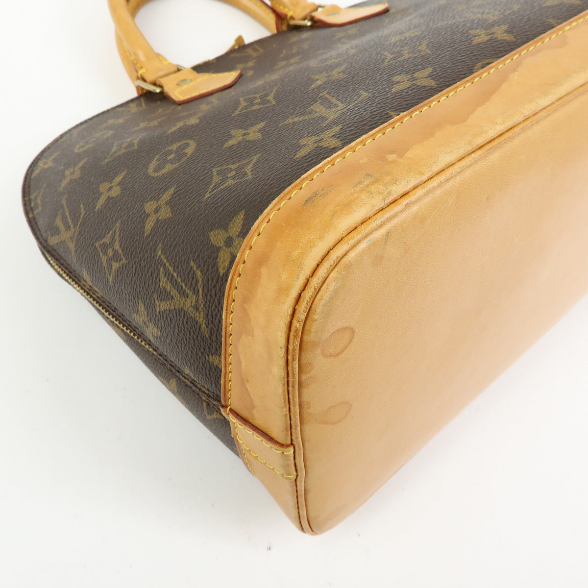 Louis Vuitton Monogram Alma PM Canvas Leather Hand Bag Brown M51130