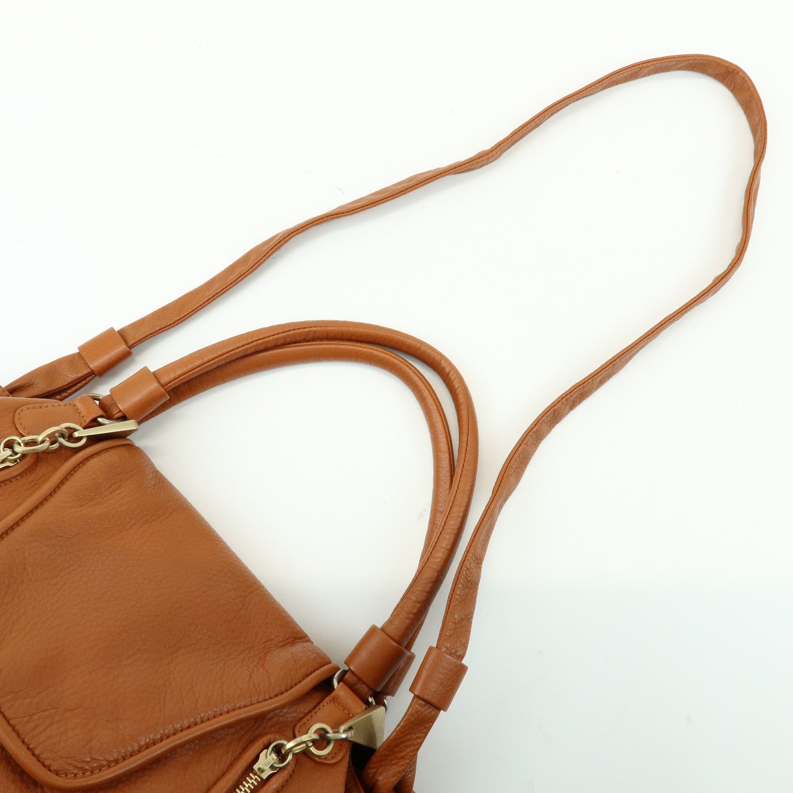 Chloe See by Chloe Cherry Leather 2Way Bag Hand Bag Tassel Brown