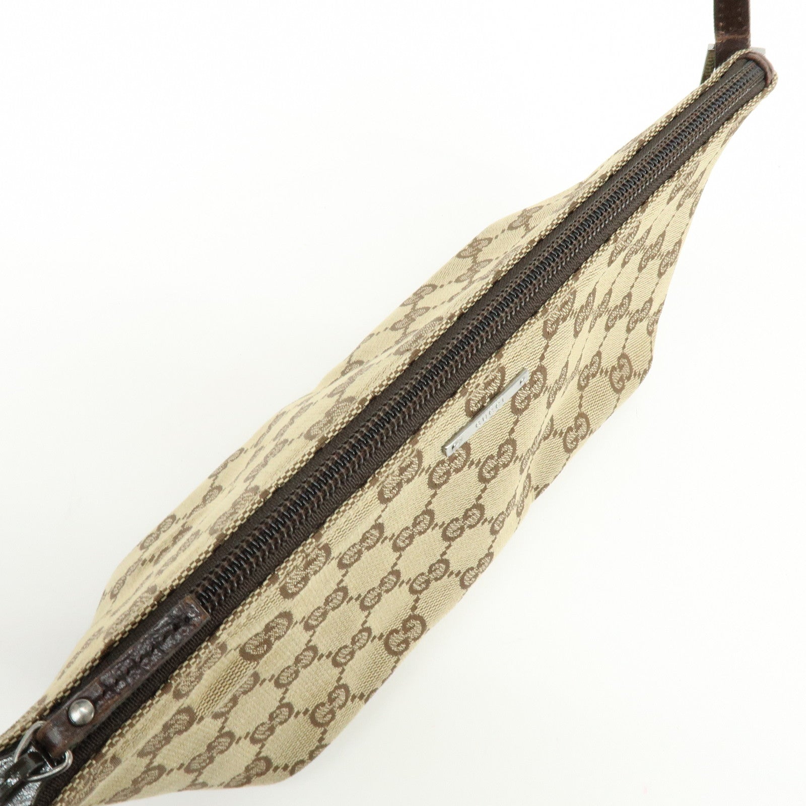 GUCCI Boat Bag GG Canvas Leather Hand Bag Accessory Pouch 07198