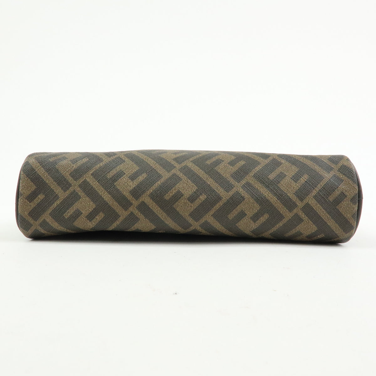 FENDI ZUCCA PVC Leather Clutch Bag Pouch Brown Black 7N0116