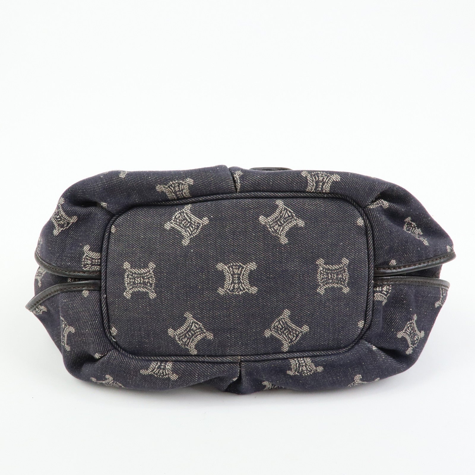 CELINE Macadam Bittersweet Denim Leather Shoulder Bag Indigo Blue Black