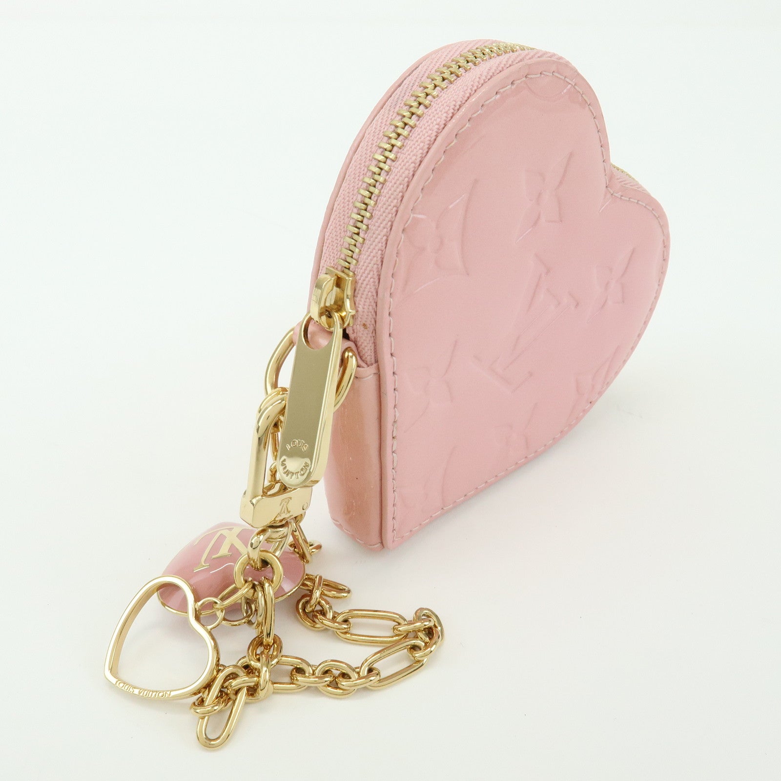 Louis Vuitton Monogram Vernis Porte Monnaie Coeur Coin Case Pink M91431