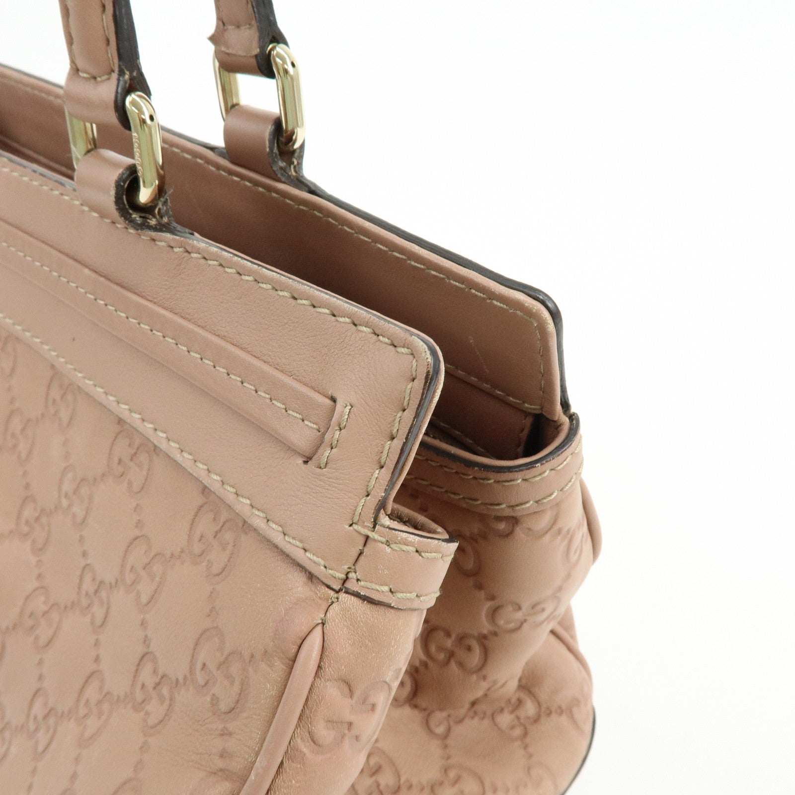 GUCCI Guccissima Leather Mayfair Tote Shoulder Bag Pink