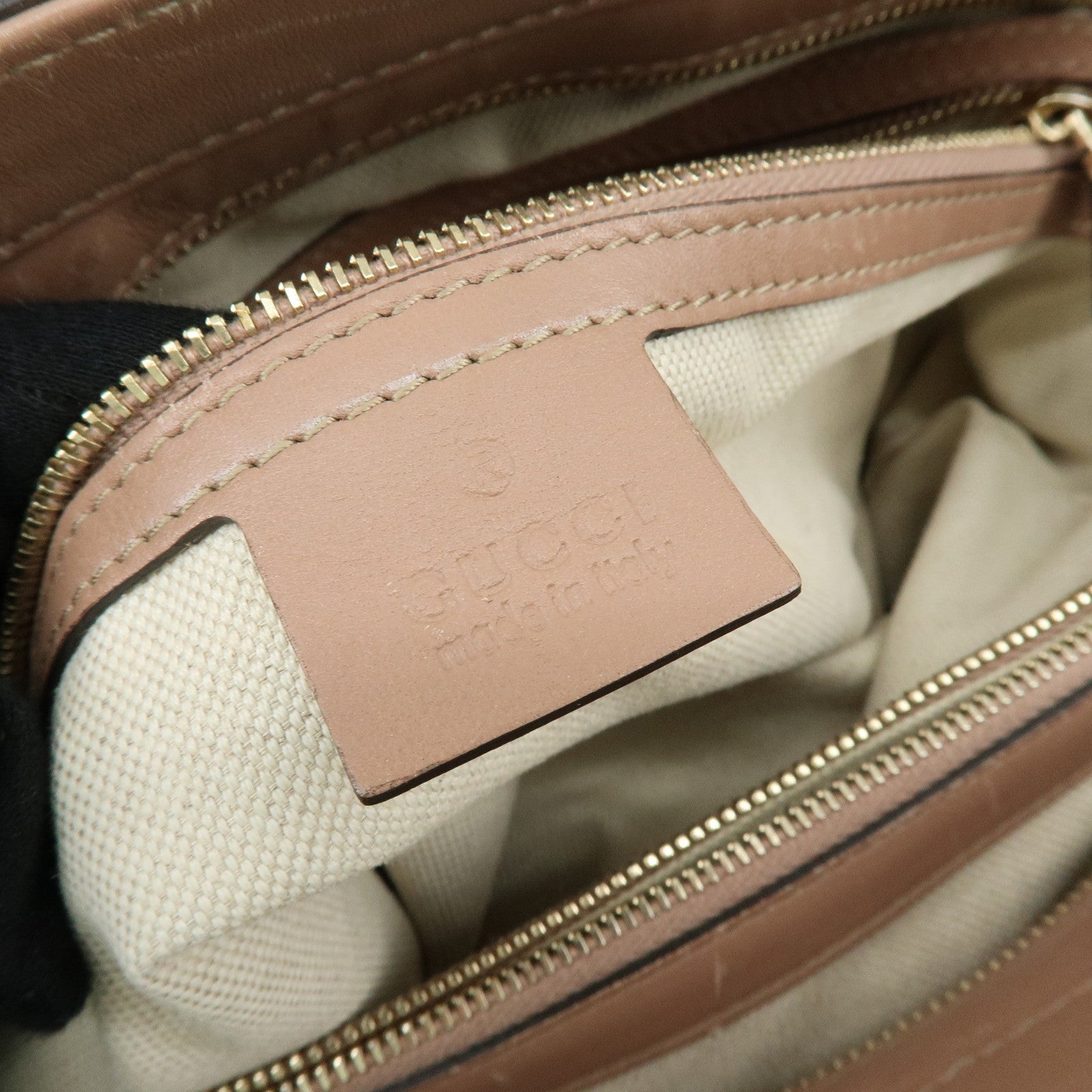 GUCCI Guccissima Leather Mayfair Tote Shoulder Bag Pink